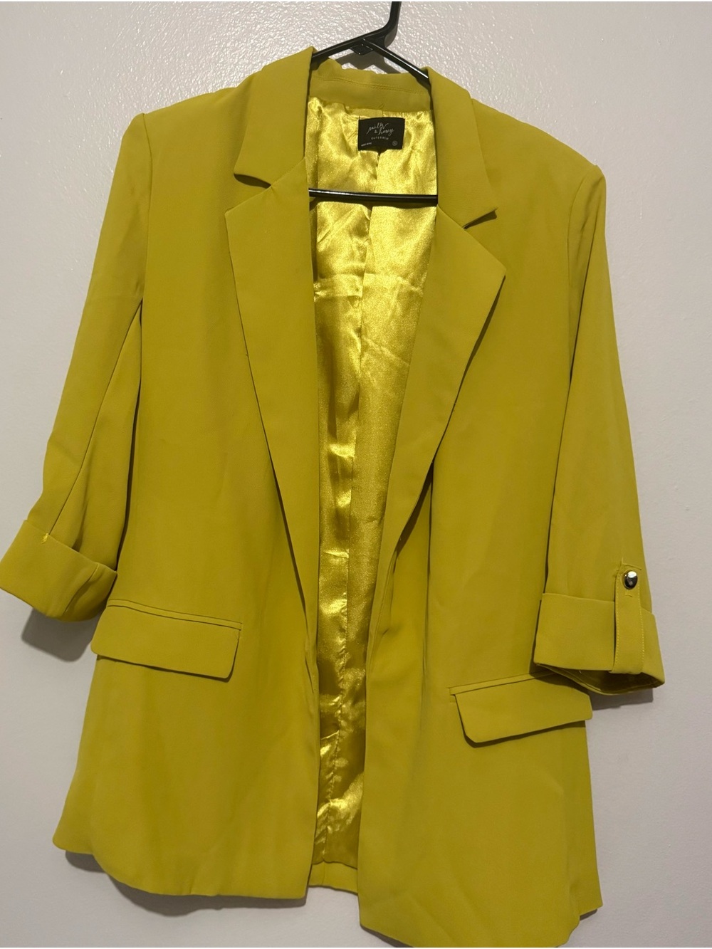 Stylish Yellow Women’s Blazer Jacket - Contemporary Open Front